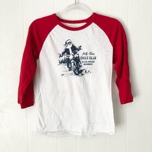 Crewcuts Boys Santa 3/4 Sleeve Henley Tee